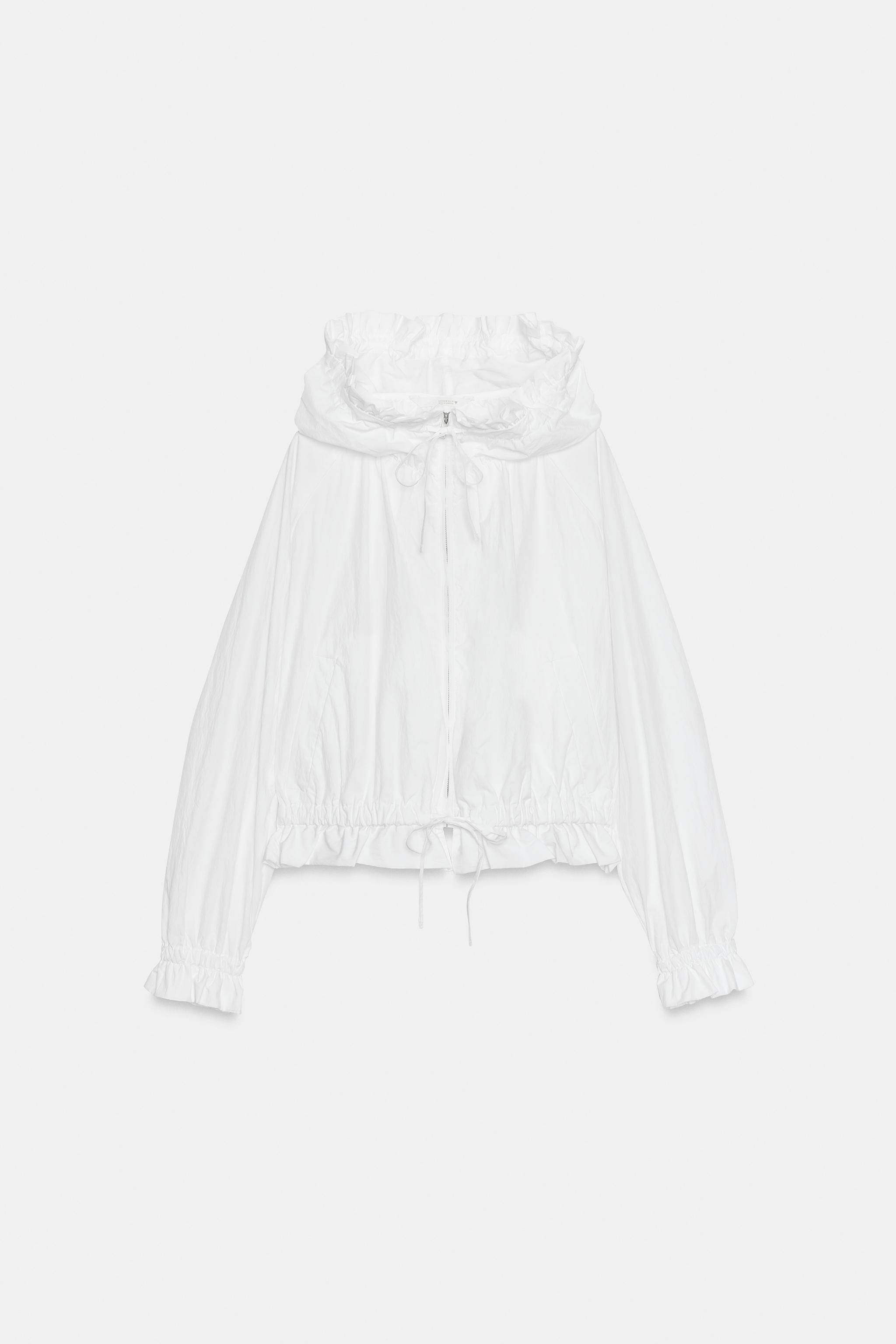 RUFFLED ZIP-UP JACKET